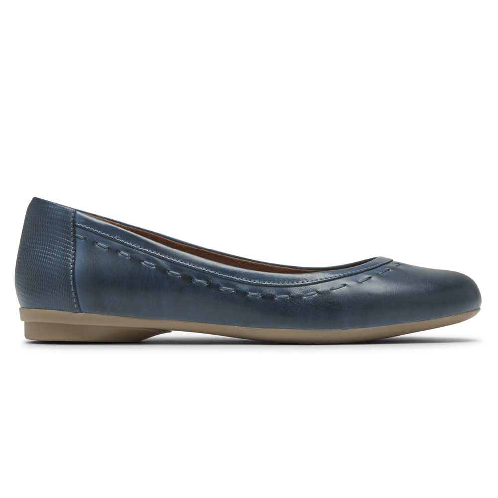 Rockport Canada Cobb Hill Maiika Flat - Womens Ballet Navy (HGD879135)